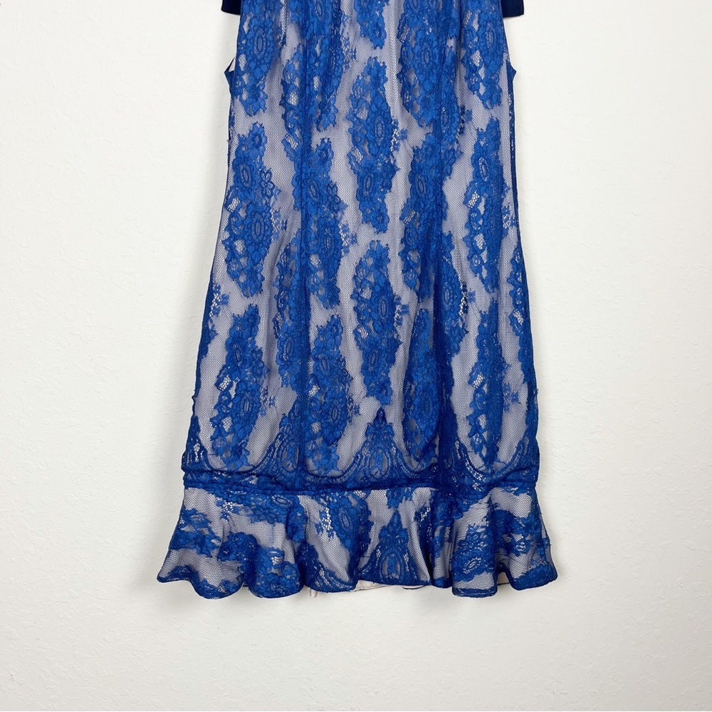 Aijek Wonderment Blue Lace Mini Dress Size 3 - Picture 8 of 8